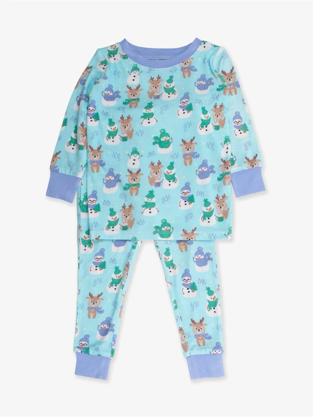Ruggedbutts Softsnooze Winter Holiday Animal Print Kids Long Sleeve Pajama Set